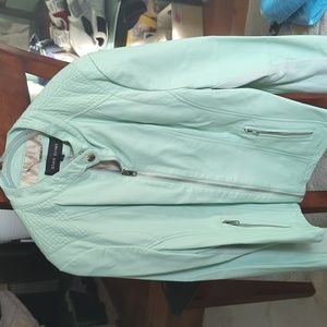 Seamist waist length PU leather jacket